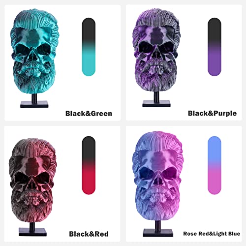 ERYONE Silk Dual Color Filament Bundle, PLA 3D Printer 1.75mm +/- 0.03mm, Silk Coextrusion PLA Filament 250gX4 Spools, Rose&Light Blue, Black&Red, Black&Green, Black&Purple - Image 2