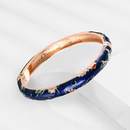 wynameleri Lastest Enamel Dark Blue Bangle Bracelet for Women in Gift Box - Image 4
