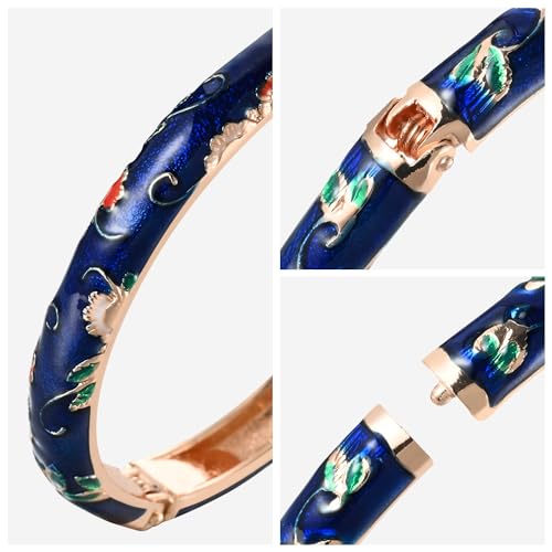 wynameleri Lastest Enamel Dark Blue Bangle Bracelet for Women in Gift Box - Image 5