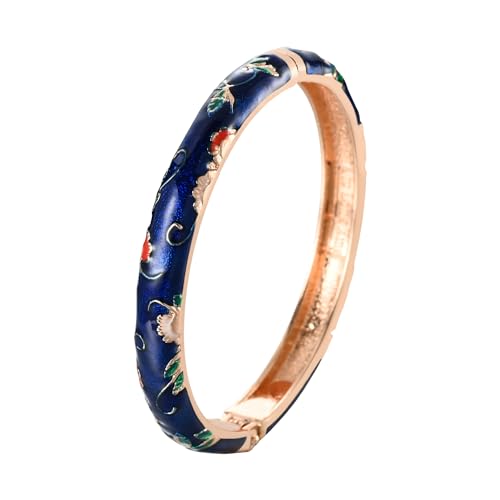 wynameleri Lastest Enamel Dark Blue Bangle Bracelet for Women in Gift Box - Image 1