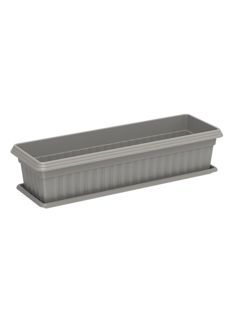 Cosmoplast Cosmoplast Exotica Planter Large With Tray Curver Grey  - Image 1