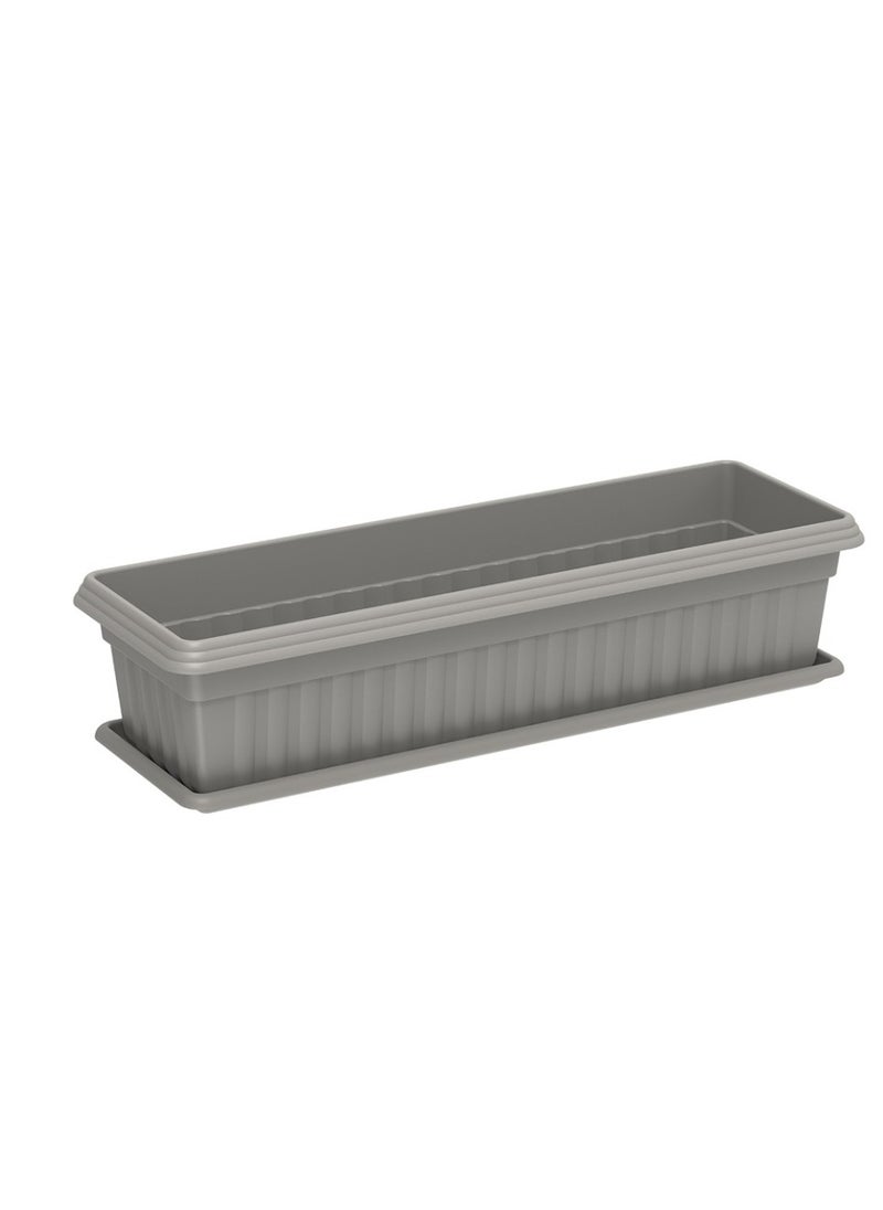 Cosmoplast Cosmoplast Exotica Planter Large With Tray Curver Grey  - Image 2