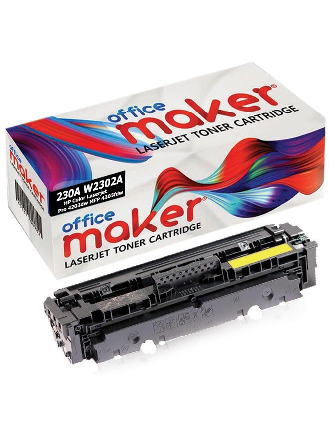 Office Maker Office Maker Compatible 230A Yellow W2302A Toner Cartridge Replacement for Toner Cartridge,for HP Color Laserjet Pro 4203dw MFP 4303fdw Printer 1 Pack Yellow. - Image 1