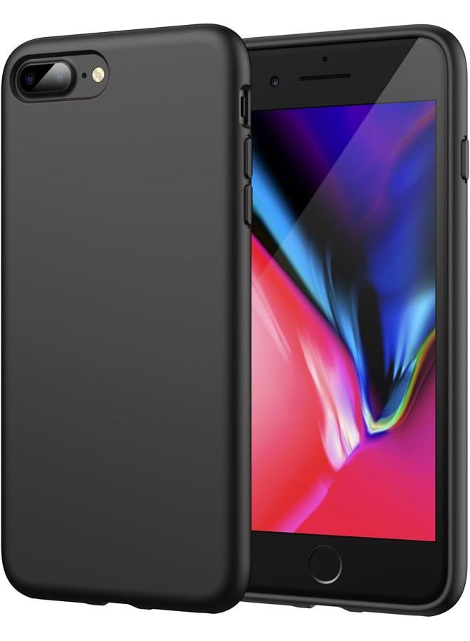 Jetech Silicone Case For Iphone 7 Plus Iphone 8 Plus 5.5 Inch Silky Soft Touch Full Body Protective Case Shockproof Cover With Microfiber Lining Black - Image 1