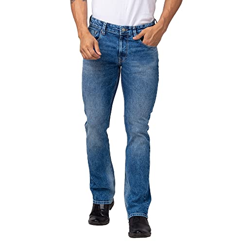 Spykar Men Mid Blue Cotton Stretch Comfort Fit Regular Length Jeans (Rafter) - Image 1