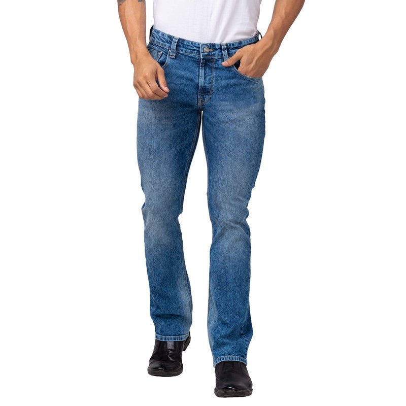 Spykar Men Mid Blue Cotton Stretch Comfort Fit Regular Length Jeans (Rafter) - Image 4