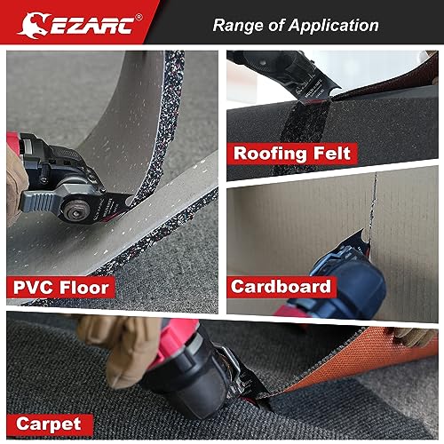EZARC Oscillating Multi tool Hook Knife Blade, 3PCS Multitool Saw Blades for Cutting Soft Materials Roofing Shingles, PVC Carpet and Cardboard - Image 5