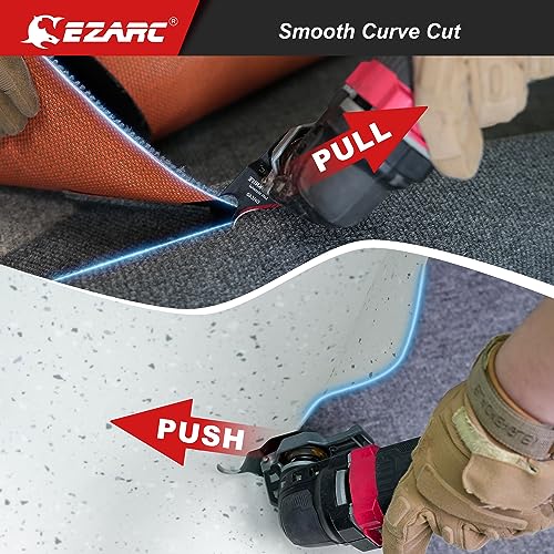 EZARC Oscillating Multi tool Hook Knife Blade, 3PCS Multitool Saw Blades for Cutting Soft Materials Roofing Shingles, PVC Carpet and Cardboard - Image 3