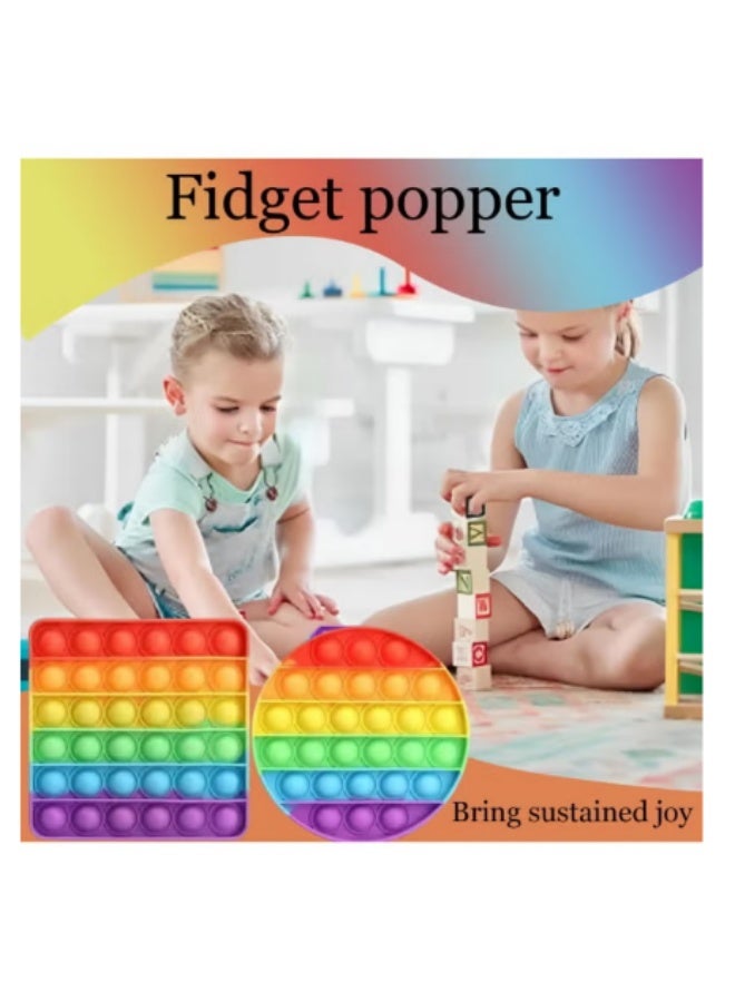 4 Pack Bubble Pop It Fidget Toy Set, Sensory Game for Kids and Adults, Suitable for Autism and Special Needs Stress Relief with 4 Shapes Heart, Circle, Octagon and Square (Random Color) - Image 5