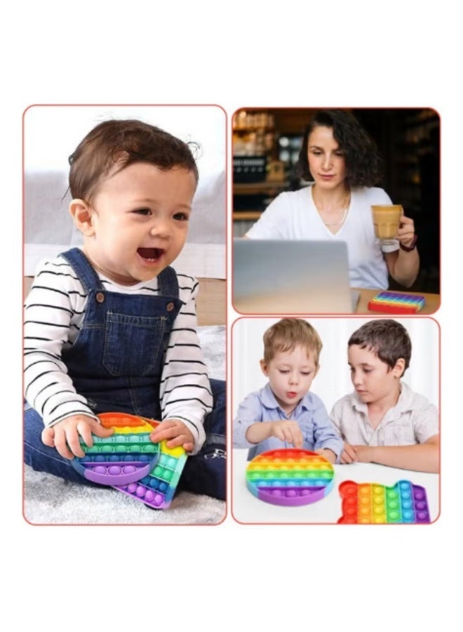 4 Pack Bubble Pop It Fidget Toy Set, Sensory Game for Kids and Adults, Suitable for Autism and Special Needs Stress Relief with 4 Shapes Heart, Circle, Octagon and Square (Random Color) - Image 4