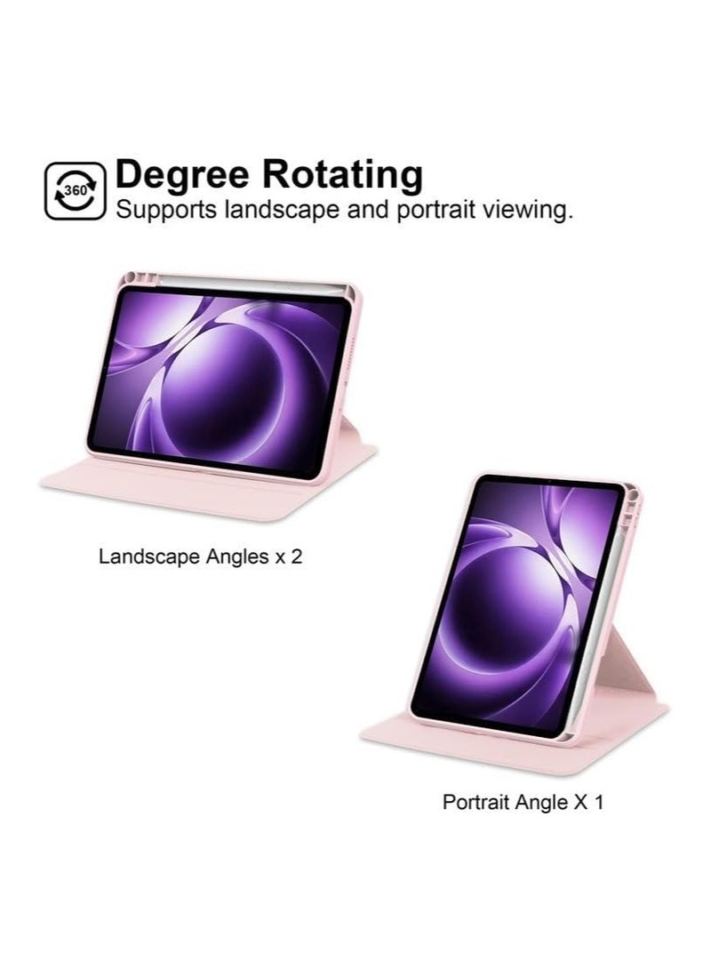 VKL Case for Xiaomi Redmi K Pad 8.8 inch 2025 Tablet Leather Case with Auto Wake/Sleep, 360° Rotating Stand Acrylic Clear Back Cover Built-in Pencil Holder (Pink) - Image 3