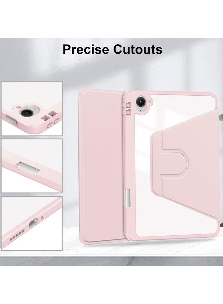 VKL Case for Xiaomi Redmi K Pad 8.8 inch 2025 Tablet Leather Case with Auto Wake/Sleep, 360° Rotating Stand Acrylic Clear Back Cover Built-in Pencil Holder (Pink) - Image 4