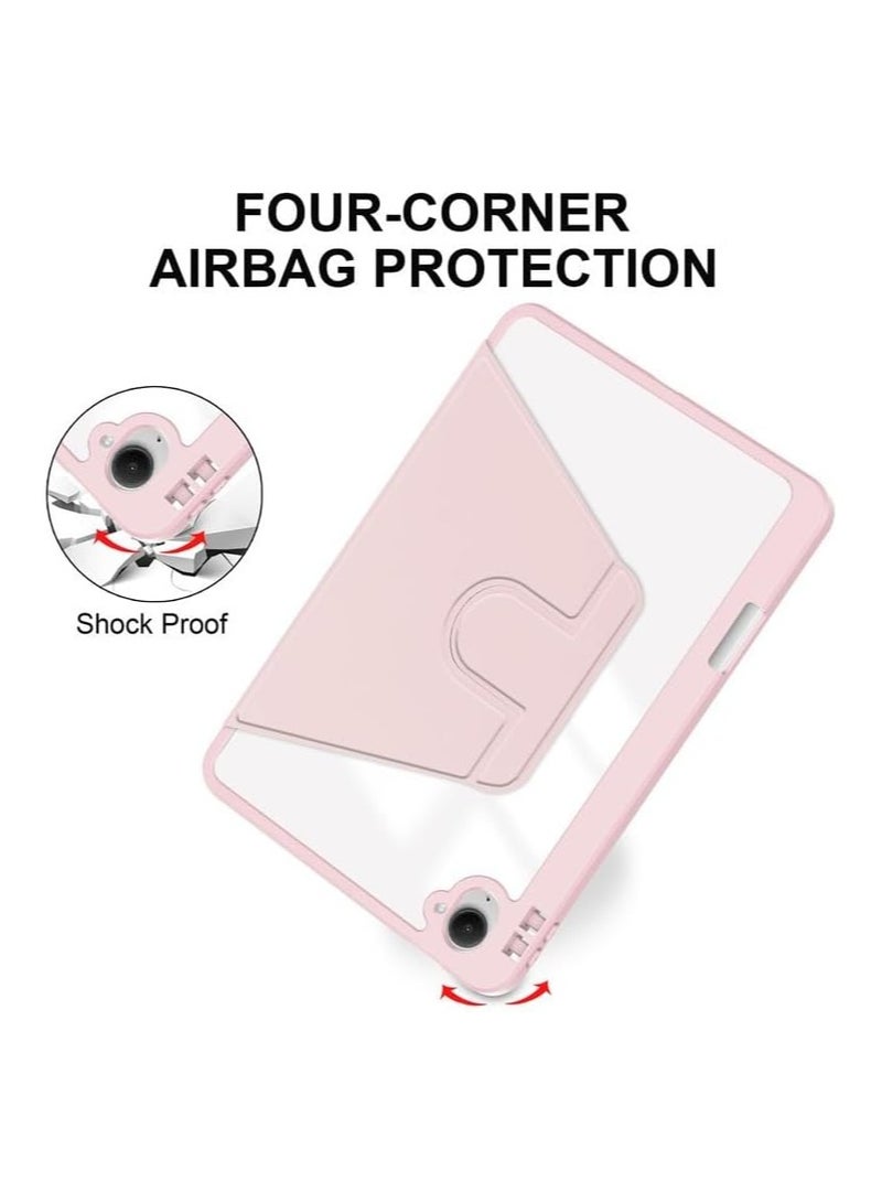 VKL Case for Xiaomi Redmi K Pad 8.8 inch 2025 Tablet Leather Case with Auto Wake/Sleep, 360° Rotating Stand Acrylic Clear Back Cover Built-in Pencil Holder (Pink) - Image 5