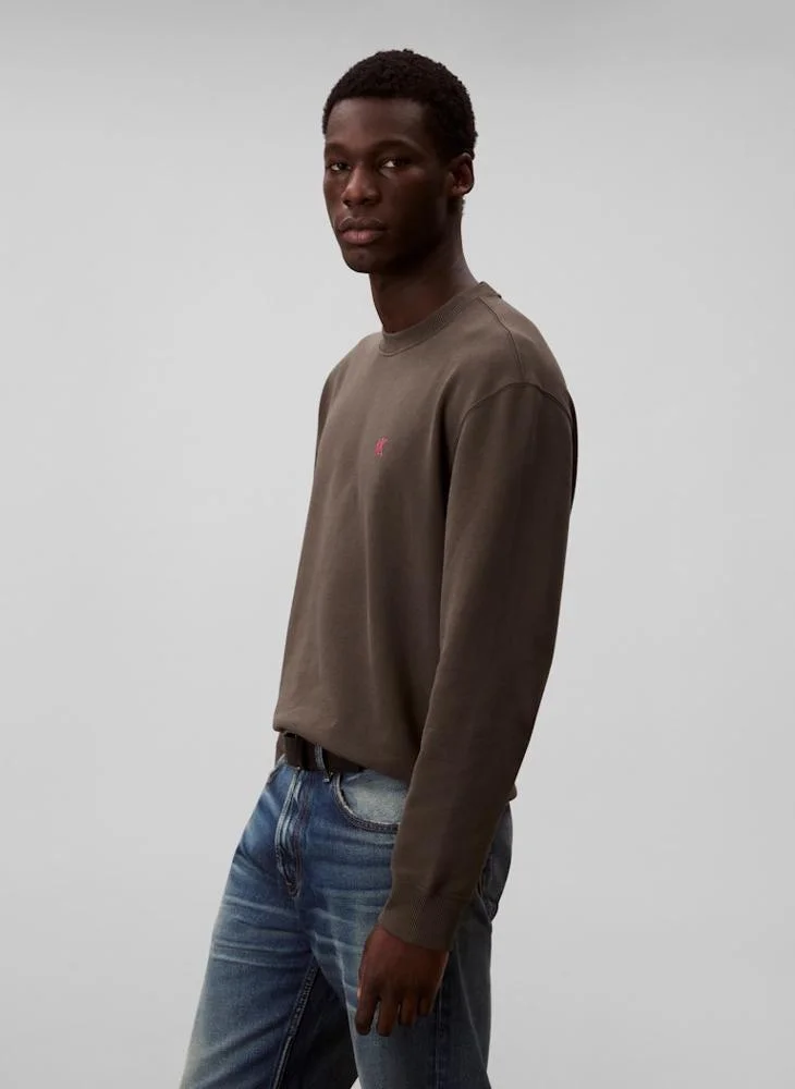 Calvin Klein Jeans  Monogram Embroidery Terry Sweatshirt for Men | Best Price UAE