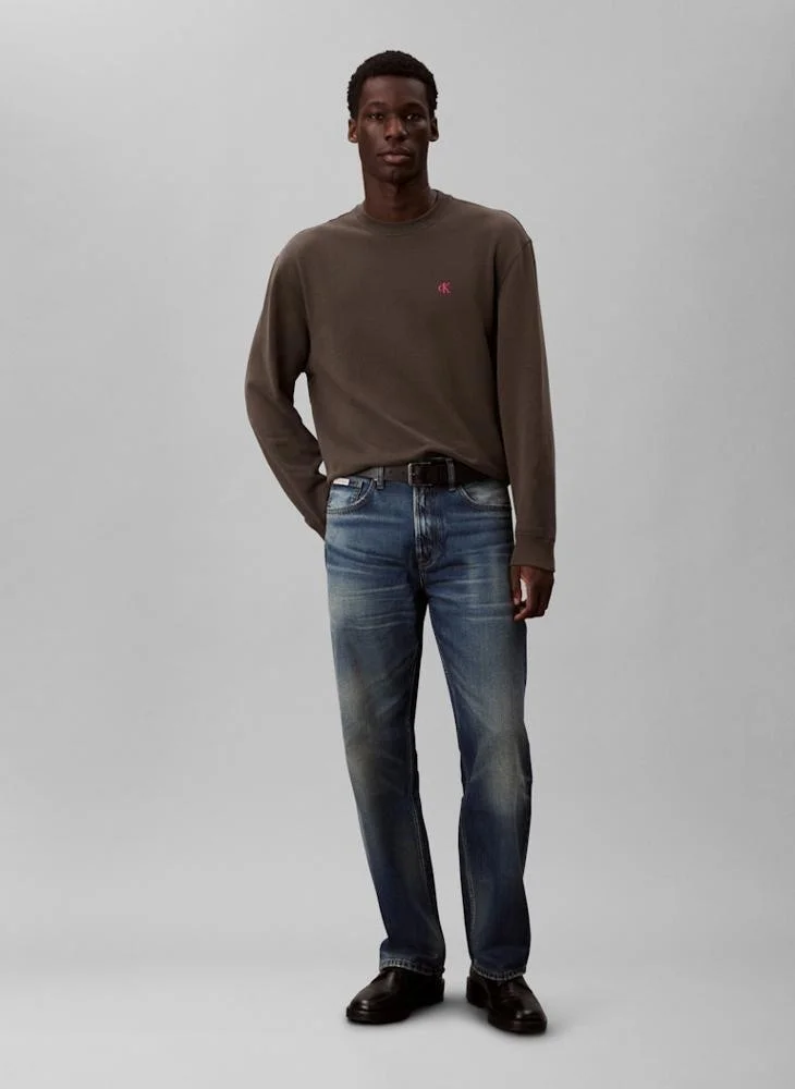 Calvin Klein Jeans  Monogram Embroidery Terry Sweatshirt for Men | Best Price UAE