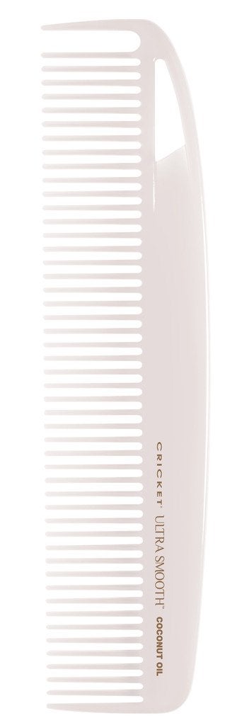 Cricket Ultra Smooth Coconut Dressing Comb - Infused with Coconut Oil & Keratin for Frizz-Free Shine, Ideal for Styling, Smoothing, and Cutting Shorter Hair