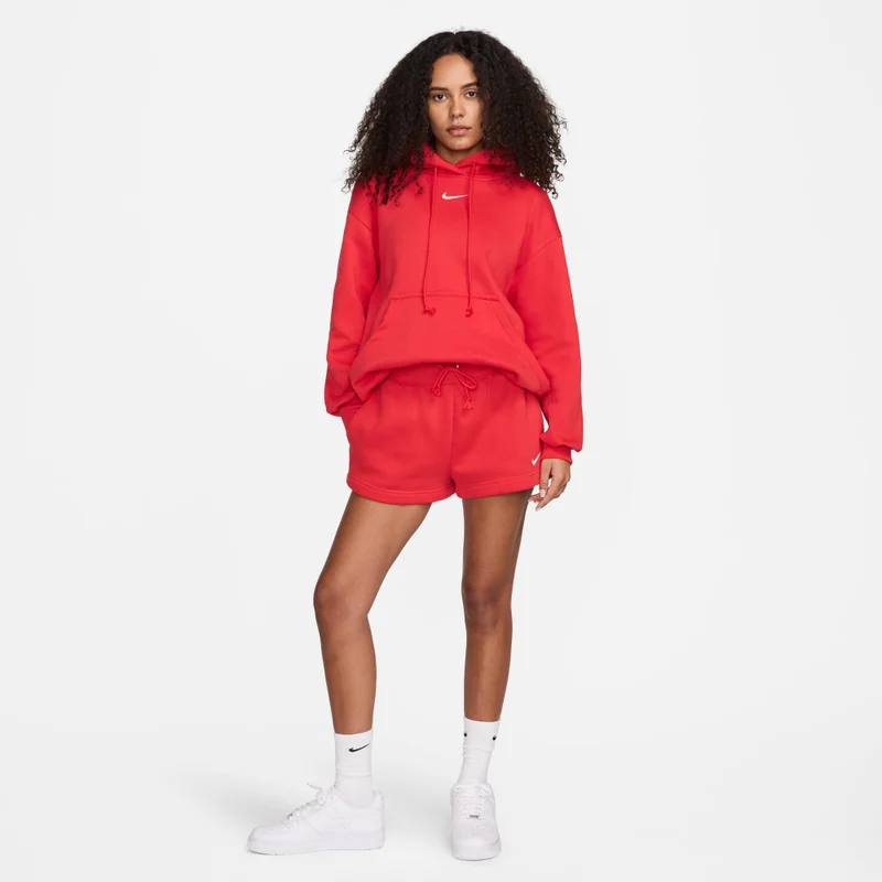 Nike Red Women's Sportswear Phoenix Fleece Hoodie for Women | Best Price UAE