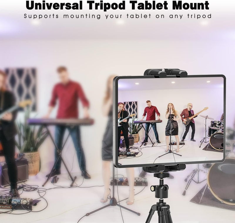 Cenawin Tablet Tripod Mount Adapter with Ball Head, Holder for 4.7-12.9 Inch Tablets, Compatible with iPad Pro, Air, Mini, Selfie Stick, Monopod - Image 4