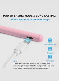 BUPY 2024 Newest iPad Pencil for iPad 9th&10th Gen, Fast Charge Apple Pen for iPad 2018-2024, iPad Pencil for iPad Pro 11/12.9 3/4/5 Gen, iPad Mini 5/6, iPad 6/7/8, iPad Air 3/4/5, Pink  - Image 3