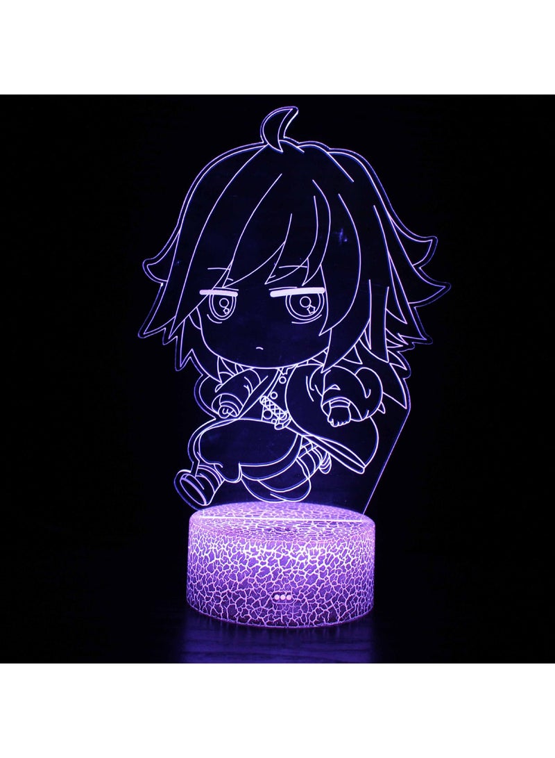 Cartoon Anime Series 3D Night Light Modeling Lamp LED Visual Stereo Light USB Creative Desk Lamp (MY-1948)Cracked Base Seven Colors + Touch - Image 1