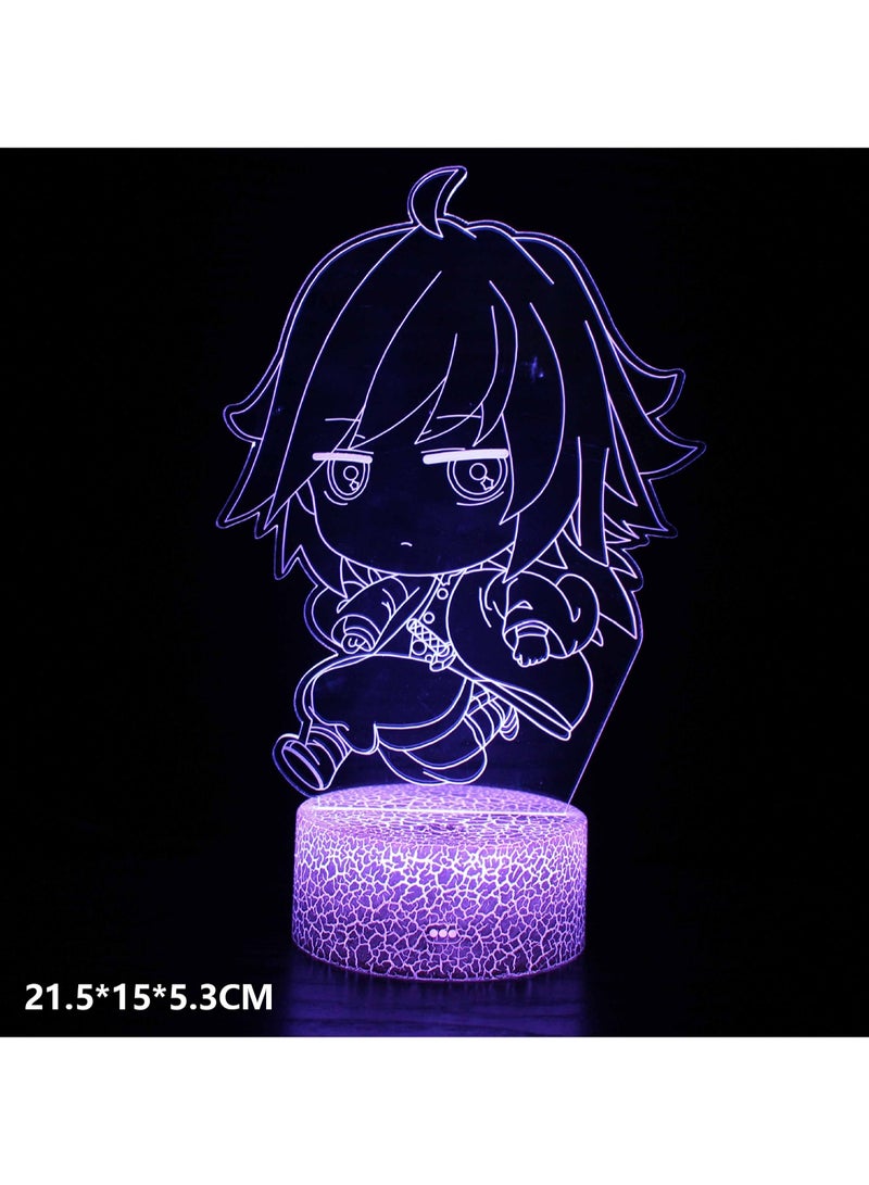 Cartoon Anime Series 3D Night Light Modeling Lamp LED Visual Stereo Light USB Creative Desk Lamp (MY-1948)Cracked Base Seven Colors + Touch - Image 2