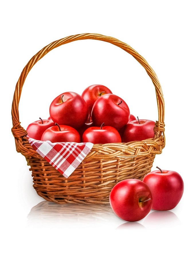 MotBach Artificial Apples 12Pcs Artificial Fruits Faux Apples Foam Plastic Apple Decorative Fruits Fake Fruits Red Apples Lifelike Simulation For Home House Kitchen Party Photography Decoration  - Image 4