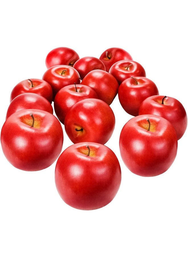 MotBach Artificial Apples 12Pcs Artificial Fruits Faux Apples Foam Plastic Apple Decorative Fruits Fake Fruits Red Apples Lifelike Simulation For Home House Kitchen Party Photography Decoration  - Image 2