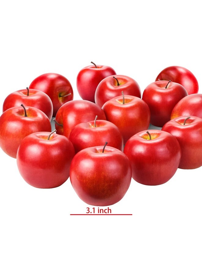 MotBach Artificial Apples 12Pcs Artificial Fruits Faux Apples Foam Plastic Apple Decorative Fruits Fake Fruits Red Apples Lifelike Simulation For Home House Kitchen Party Photography Decoration  - Image 3