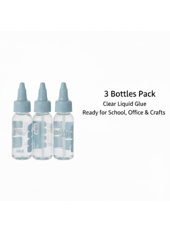 لوكاداه عبوة من 3 زجاجات غراء سائل شفاف - زجاجات لاصقة شفافة ممتازة مزودة بفوهات دقيقة، سهلة الاستخدام بالضغط، تركيبة سريعة الجفاف، مثالية للمشاريع المدرسية، والعمل المكتبي، والأعمال الحرفية، والإصلاحات المنزلية، والاستخدامات المتعددة (متعددة الألوان) - Image 3