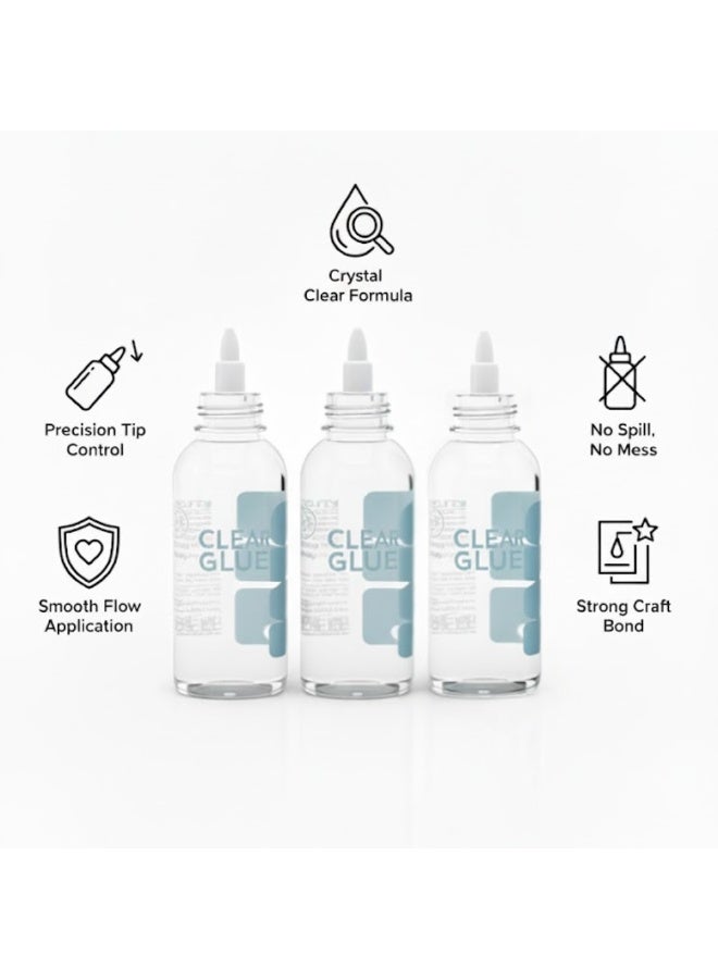 لوكاداه عبوة من 3 زجاجات غراء سائل شفاف - زجاجات لاصقة شفافة ممتازة مزودة بفوهات دقيقة، سهلة الاستخدام بالضغط، تركيبة سريعة الجفاف، مثالية للمشاريع المدرسية، والعمل المكتبي، والأعمال الحرفية، والإصلاحات المنزلية، والاستخدامات المتعددة (متعددة الألوان) - Image 5