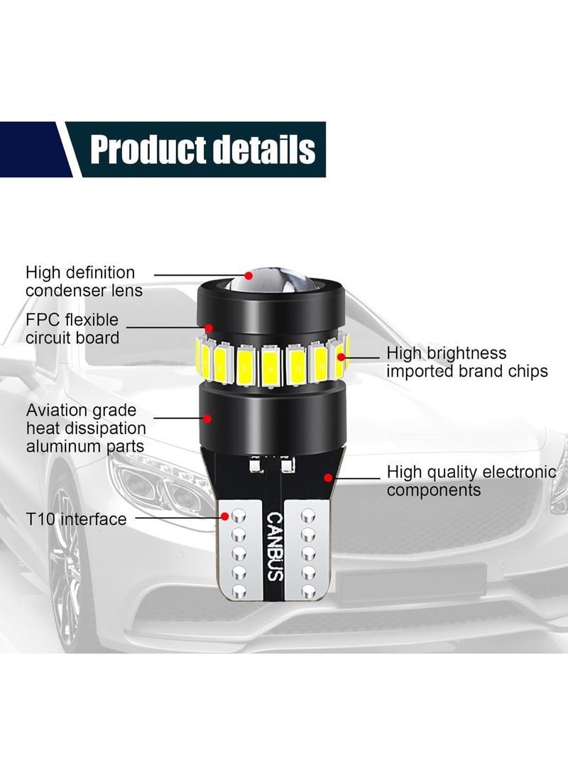 Generic T10 Width Indicator Light, 2 PCS T10 LED Bulbs, 155 Lumens Super Bright Xenon White Light, for Side Marker and Width Lights.18SMD 3014 1SMD 3030 Chipset, 6500K, 12V Cross Flow Car Light - Image 3