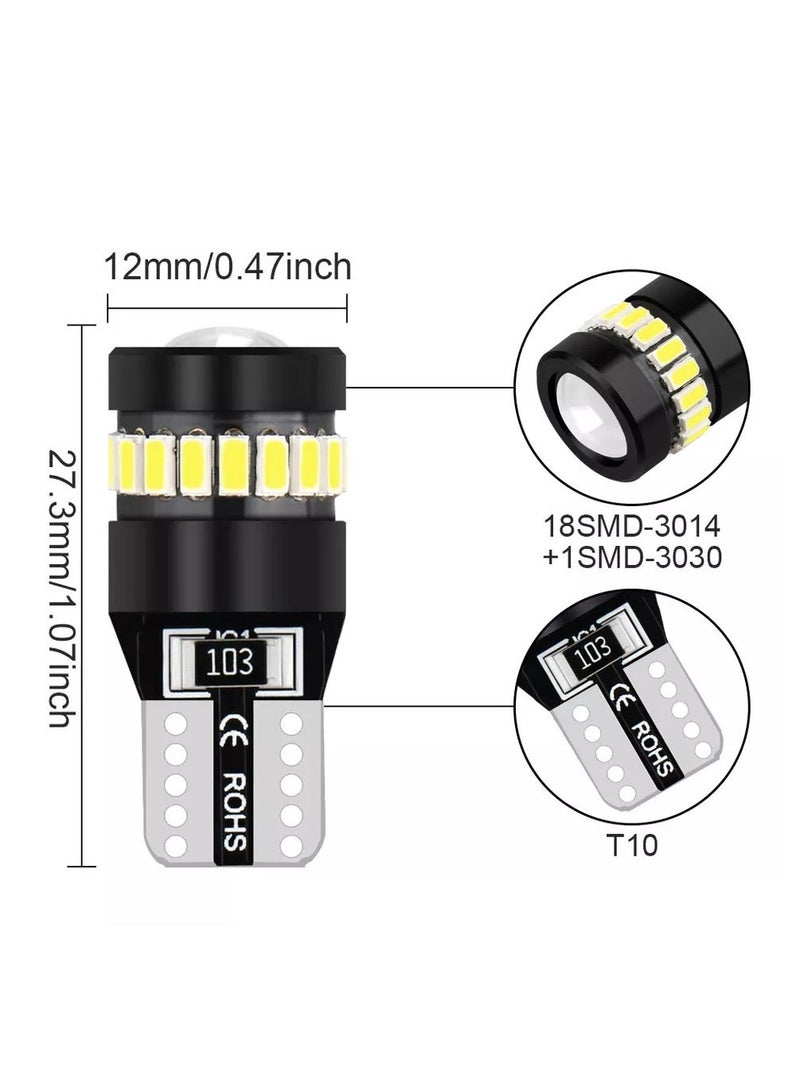 Generic T10 Width Indicator Light, 2 PCS T10 LED Bulbs, 155 Lumens Super Bright Xenon White Light, for Side Marker and Width Lights.18SMD 3014 1SMD 3030 Chipset, 6500K, 12V Cross Flow Car Light - Image 2