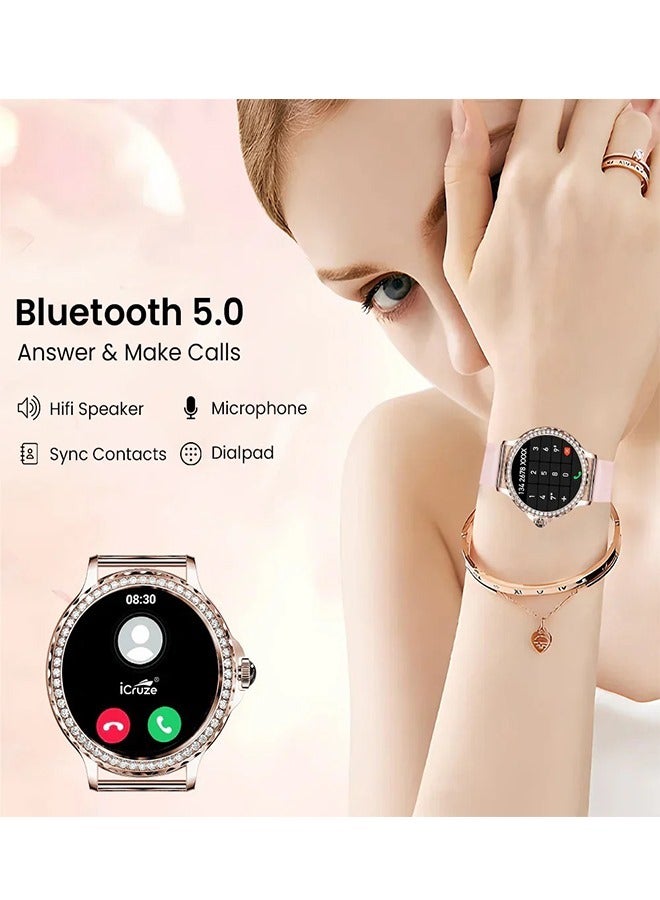 آي كروز ساعة برونتو سيليستيا الذكية بشاشة لمس مقاس 1.27 بوصة، مكالمات بلوتوث، مساعد صوتي، أكثر من 100 واجهة ساعة، أكثر من 30 وضع رياضي، مراقبة صحية، ومقاومة للماء بمعيار IP67 - Image 4