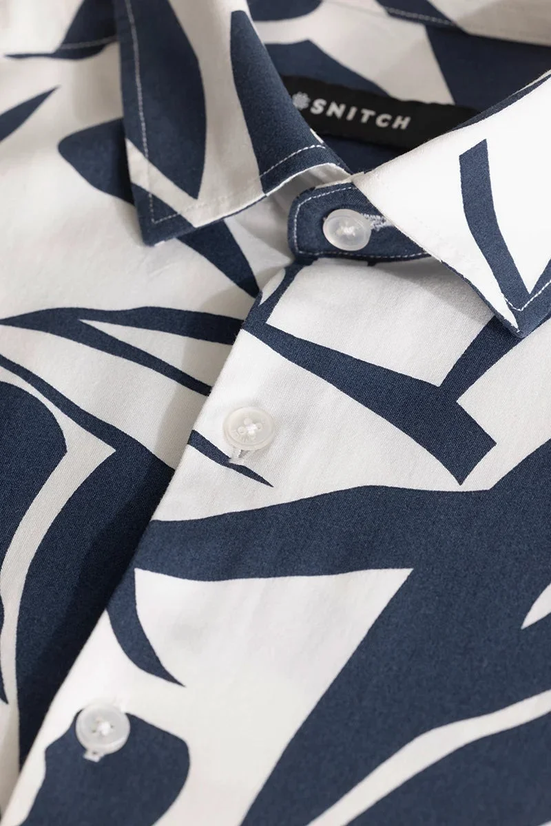 سنيتش Navy Abstract Printed Shirt