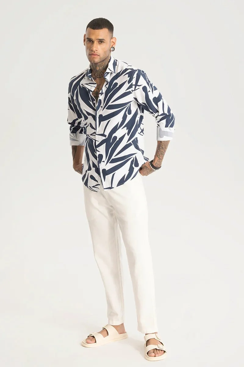 Snitch  Navy Abstract Printed Shirt for Men | Best Price UAE