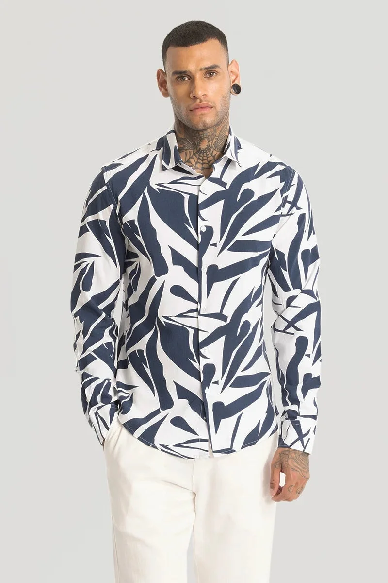 Snitch  Navy Abstract Printed Shirt for Men | Best Price UAE