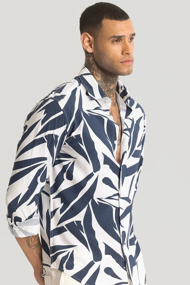Snitch  Navy Abstract Printed Shirt for Men | Best Price UAE