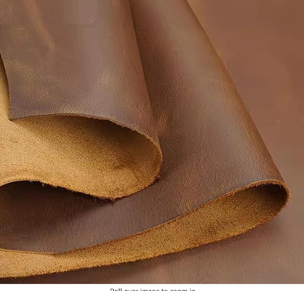 BOVINE BOVINE 2 Pcs Combo of 15X75 cm 6X3 Inch Tooling Leather Precut 1320MM Thick Top Full Grain Genuine Oil Tan Crazy Horse Leather Sheets for Sewing Wallet Crafting Hobby  - Image 1