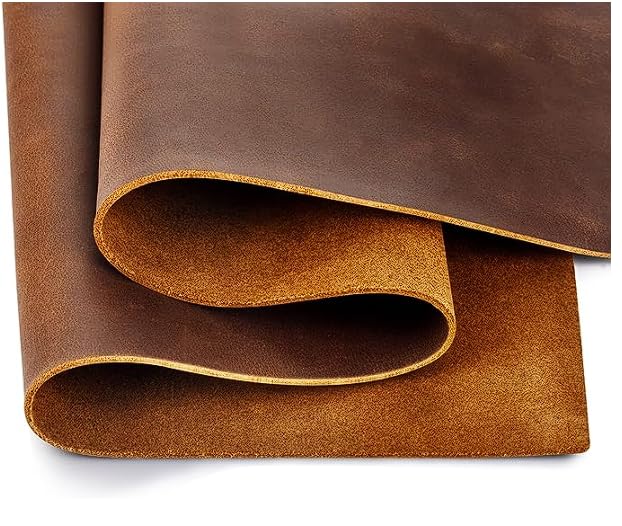 BOVINE BOVINE 2 Pcs Combo of 15X75 cm 6X3 Inch Tooling Leather Precut 1320MM Thick Top Full Grain Genuine Oil Tan Crazy Horse Leather Sheets for Sewing Wallet Crafting Hobby  - Image 5