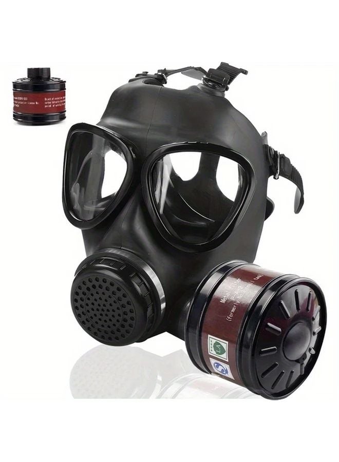 قناع تنفس كامل الوجه مع فلتر كربوني منشط 40 مم قابل لإعادة الاستخدام للحماية من الغبار - Image 1