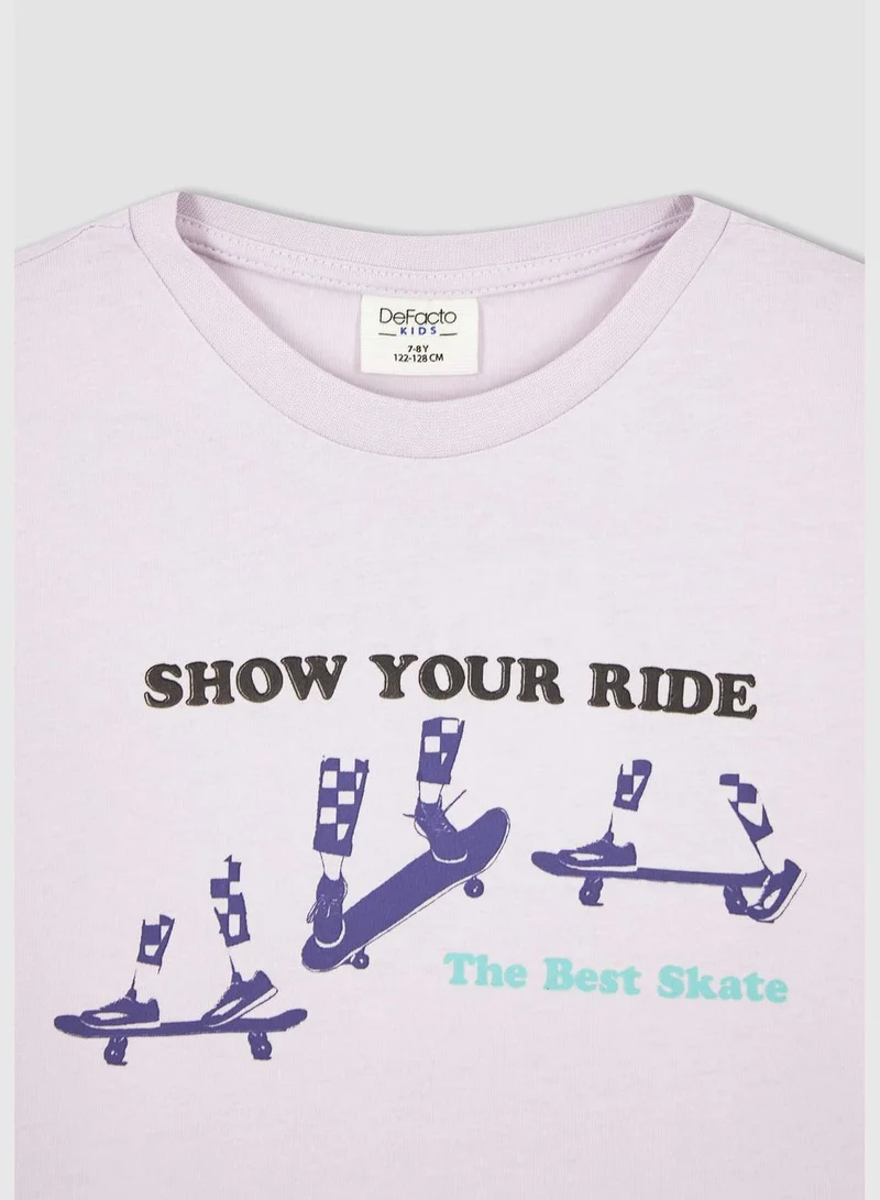 DeFacto Regular Fit Crew Neck Short Sleeve Printed T-Shirt