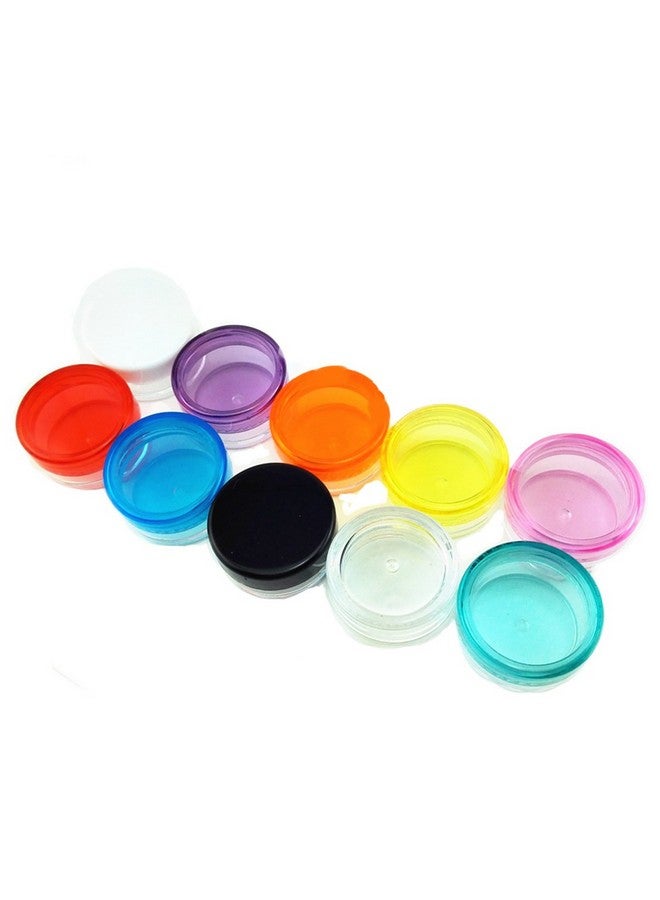 Yueton ?10 Empty Clear Boday Multi Color Top Lid Plastic Sample Containers 5 Gram Size Cosmetic Containers Pot Jars Eyshadow Container Lot - Image 2