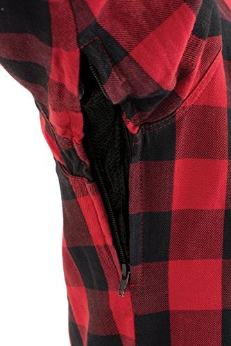 Milwaukee Leather MPM1631 Mens Armored Checkered Flannel Biker Shirt with Aramid by Dupont Fibers Large - Image 3