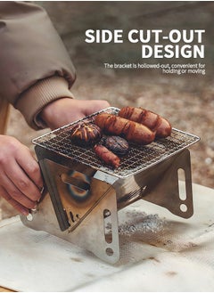 GROIC Camping Stove Folding Wood Burning Stove, Compact Portable Stainless Steel Stove Ultralight Carbon Stove for Outdoor Cooking Hiking Hunting Fishing Traveling Campfire Card Furnace  - Image 4