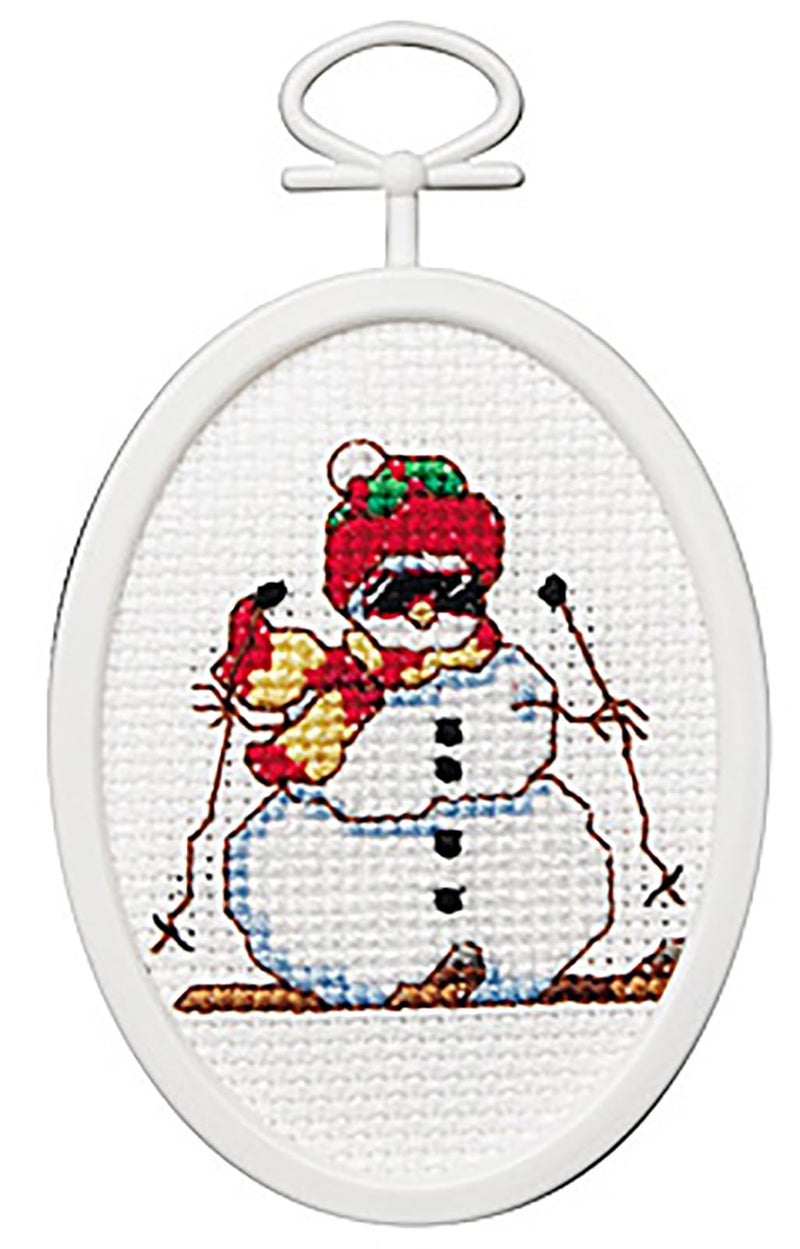 Janlynn Skiing Dude Mini Counted Cross Stitch Kit with Frame - Image 1