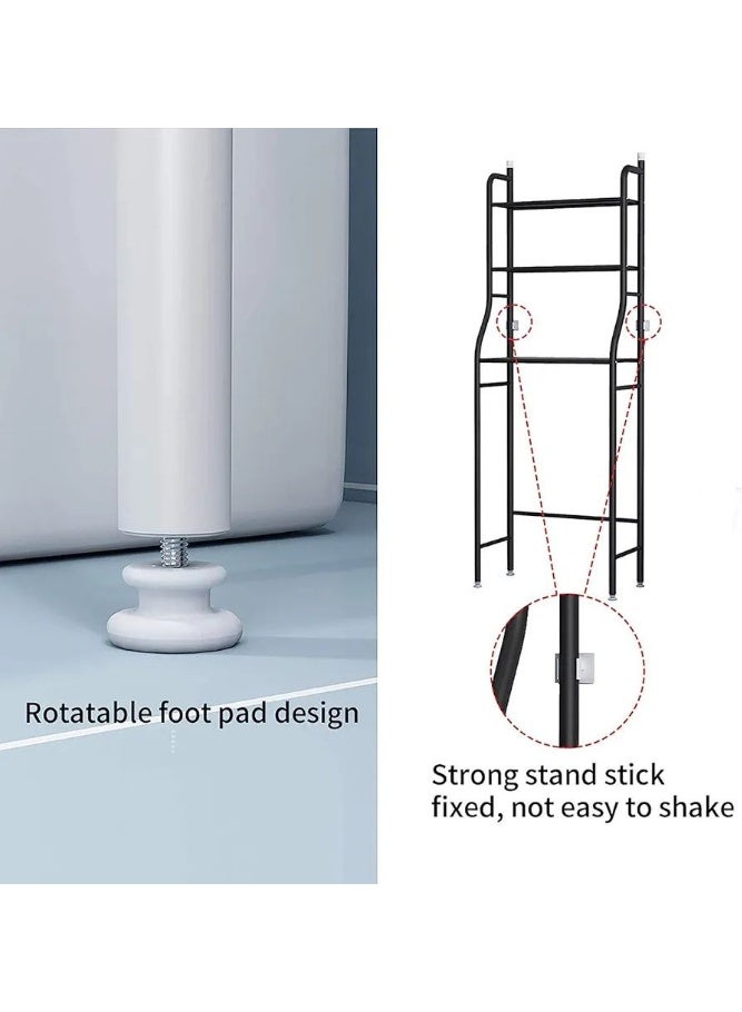 منظم غسالة متعدد الاستخدام من خامة عالية الجودة، 3 رفوف للتخزين، مقاس 65 سم عرض × 160 سم ارتفاع × 25 سم عمق – تصميم أنيق وعملي AR - Image 2