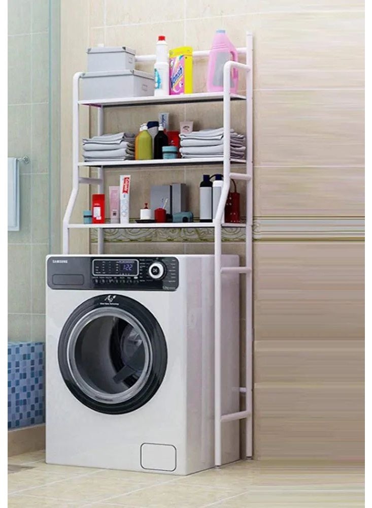 منظم غسالة متعدد الاستخدام من خامة عالية الجودة، 3 رفوف للتخزين، مقاس 65 سم عرض × 160 سم ارتفاع × 25 سم عمق – تصميم أنيق وعملي AR - Image 3