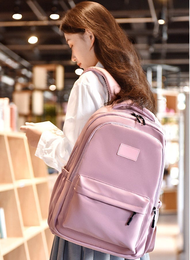 Multifunctional backpack for commuting and traveling, large capacity backpack for junior high school students, college style, ins fashion design, student schoolbag (Pink) - Image 4