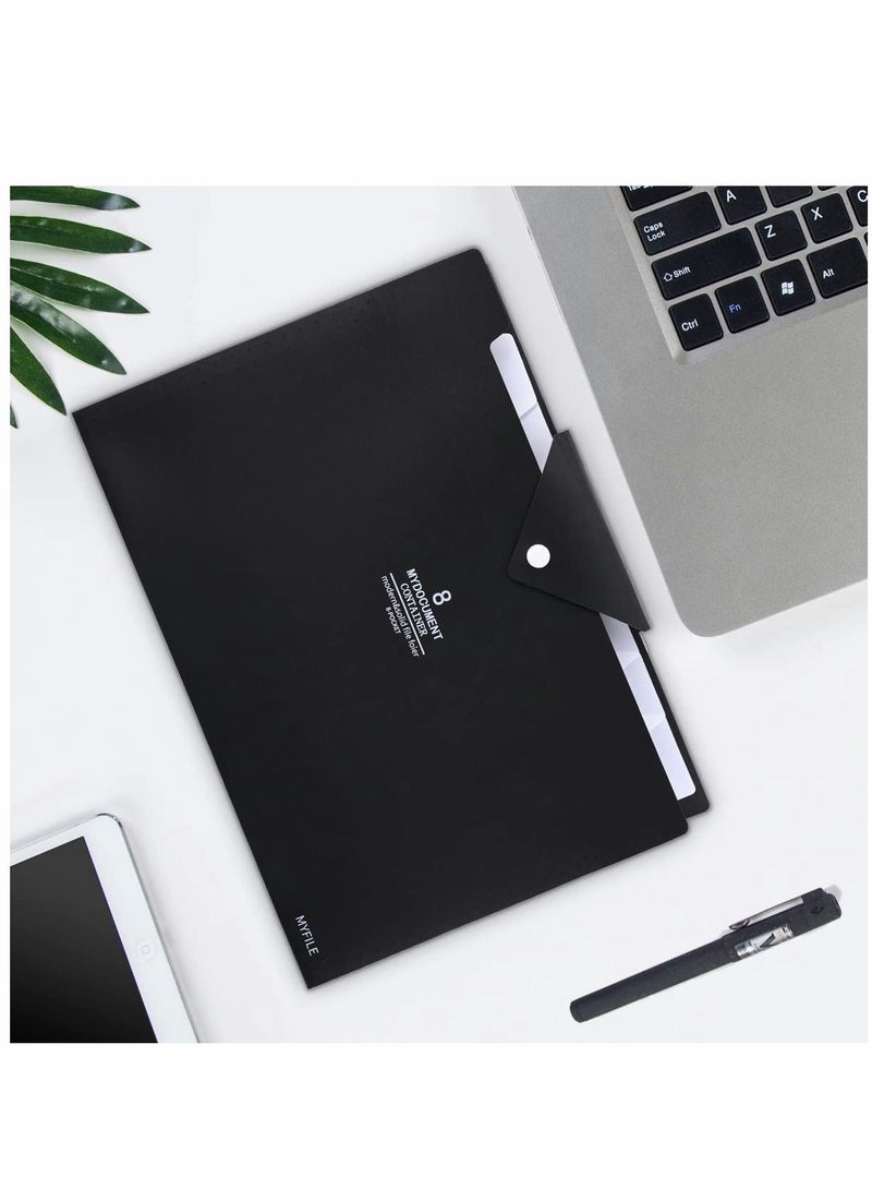SYOSI Expanding File Folder 8 Pockets Accordion Document Folder Organizer A4 Letter Paper File Organizer Pocket with Buckle Closure Plastic Expandable Files Folders for School Office Home - Image 3