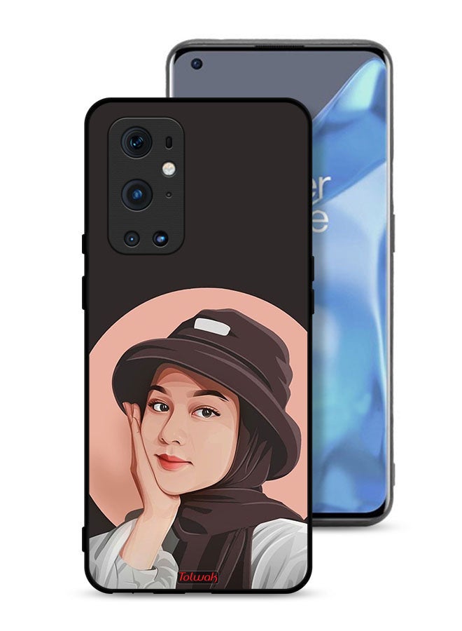 Tolwak OnePlus 9 Pro 5G Protective Case Cover Cute Hat Girl Paint Art - Image 1
